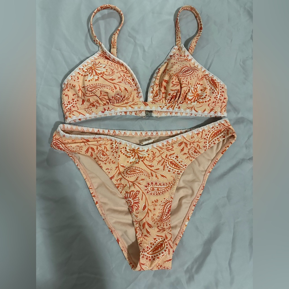 Cupshe Orange Paisley Bikini
